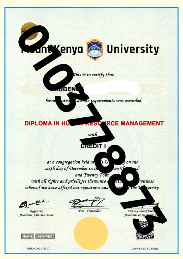 MKU CERTIFICATE